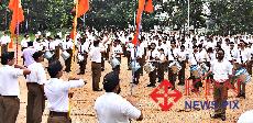 the Rashtriya Swayamsevak Sangh (RSS) Vijayadashami Path Sanchalan (route march) conducted at Malleshwaram in Bengaluru on Sunday October 25, 2026. -KPN 