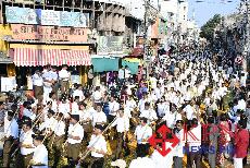 the Rashtriya Swayamsevak Sangh (RSS) Vijayadashami Path Sanchalan (route march) conducted in Kalaburagi on Sunday October 25, 2026. -KPN 