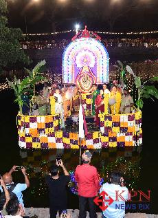 The Sri Chamundeshwari Teppotsava was successfully celebrated on the evening of Monday, 26 October 2026, at the sacred Devikere tank atop Chamundi Hill in Mysuru. -KPN 