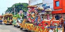 On the occasion of Valmiki Jayanti, cultural procession seen in Kolar on Monday. -KPN 