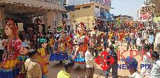 Ganesha immersion procession attracted people in Chamarajanagar on Thursday. -KPN 